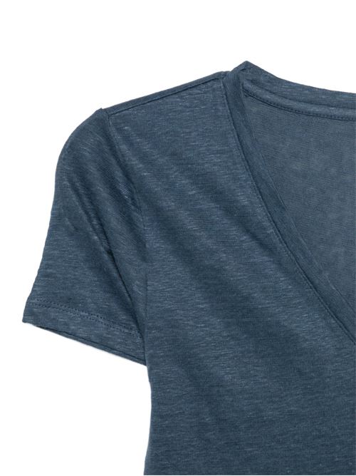 T-shirt donna Majestic Filatures scollo v blu MAJESTIC FILATURES | E26M011FTS1641121